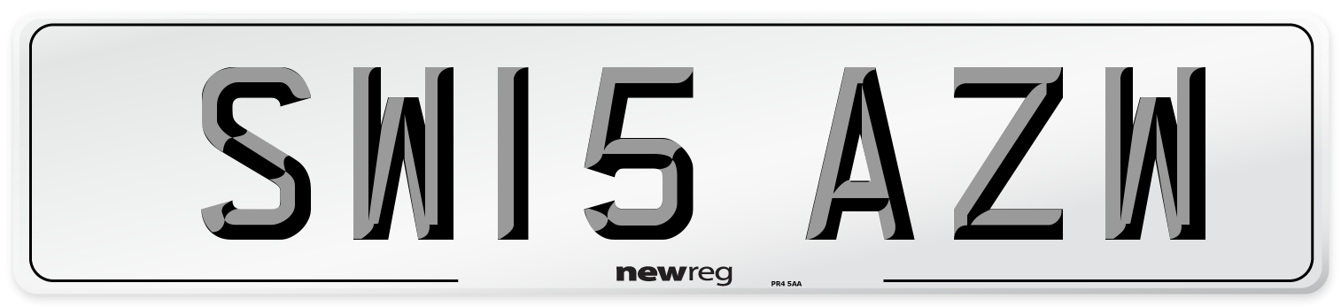SW15 AZW Number Plate from New Reg